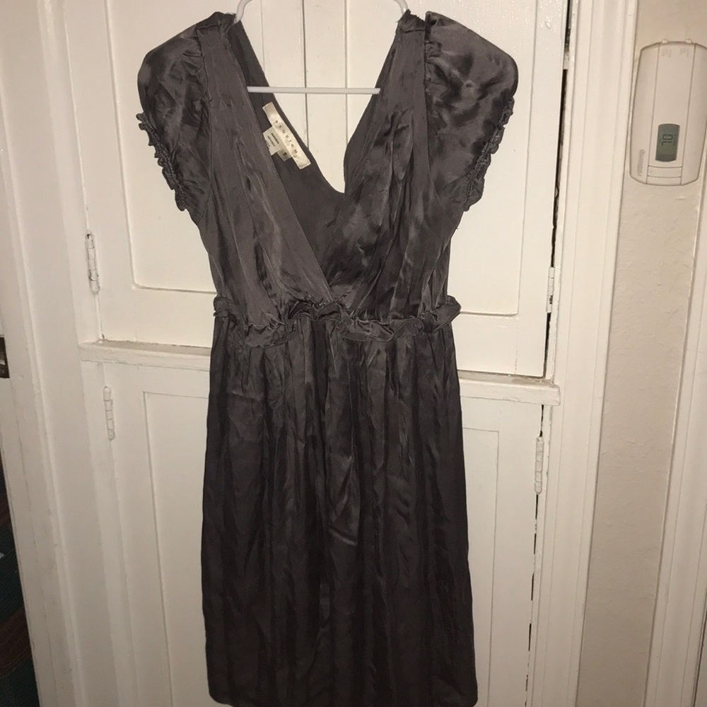 Charcoal silk cocktail dress